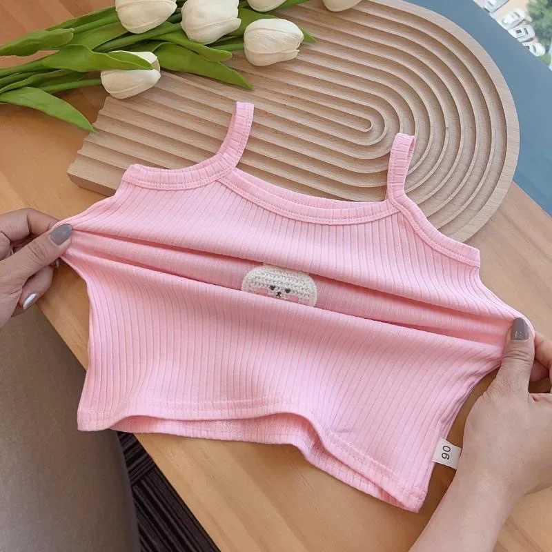 Baby Girls T-shirts for Kids Summer Sleeveless Knitted Tops Vest Outfits Girls Cute Halter Tops Tees Children Clothing 1-12 Years X250528