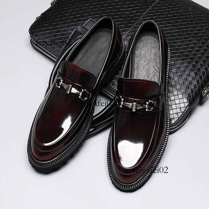 Designer shoes HPIOPL Slip-On 5507 Ma Jie Buckle Loafers Polished Men's Leather Shoes 69