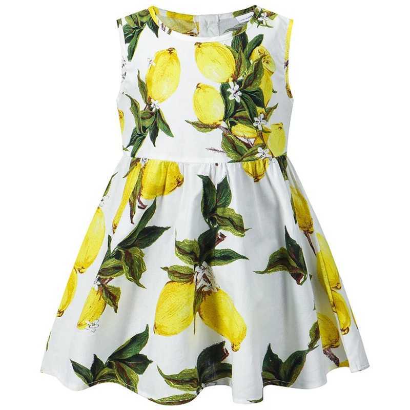 Summer Kids Clothes Girl Korean Fashion Lemon Sleeveless Cotton Toddler Dress Baby Dresses Children Boutique Clothing BC1120 X250528