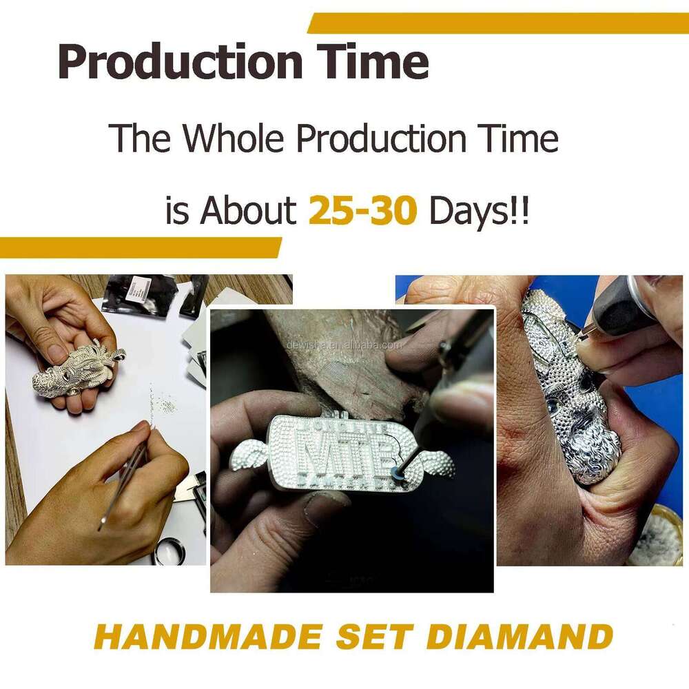 Wholesale Hip Hop Necklace Custom OEM Gold Plated Zircon Moissanite Pendant for Men