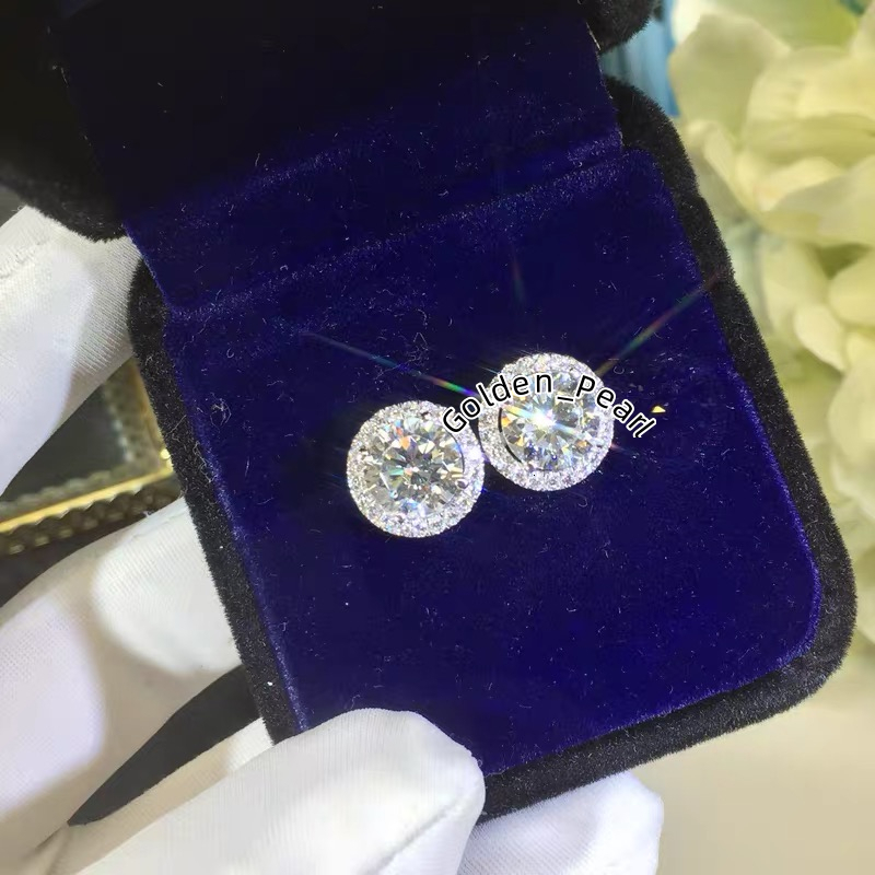Classic 925 Sterling Silver Stud Earrings 4mm Round Simulated Diamond Earrings for Women Men Jewelry