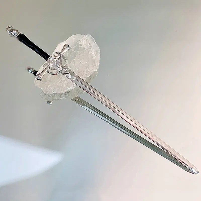Chinese Punk Metal Sword Hairpin Simple Hair Sticks for Women Diy Hairstyle n Tools Accessories Drop 250519