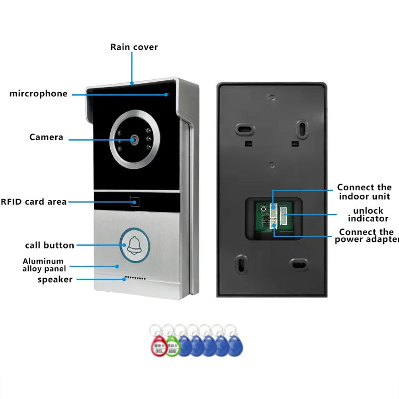 anjielo smart wifi video doorbell 7 10 inch hd camera w rfid ir for clear security