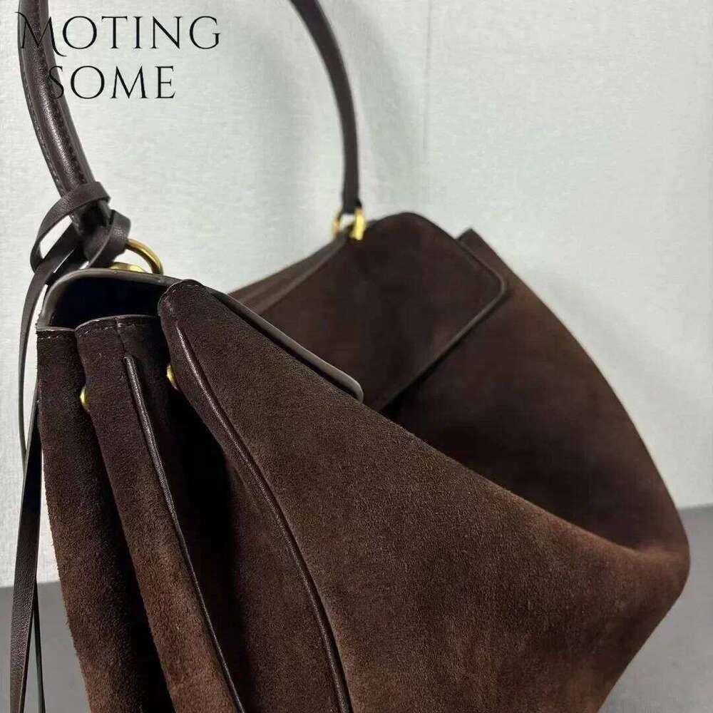 Motingsome Women Suede Leather Bag Shoulder Handbag and Purses Designer Bags Chic Fashion Lady Trend Satchel 2024 New