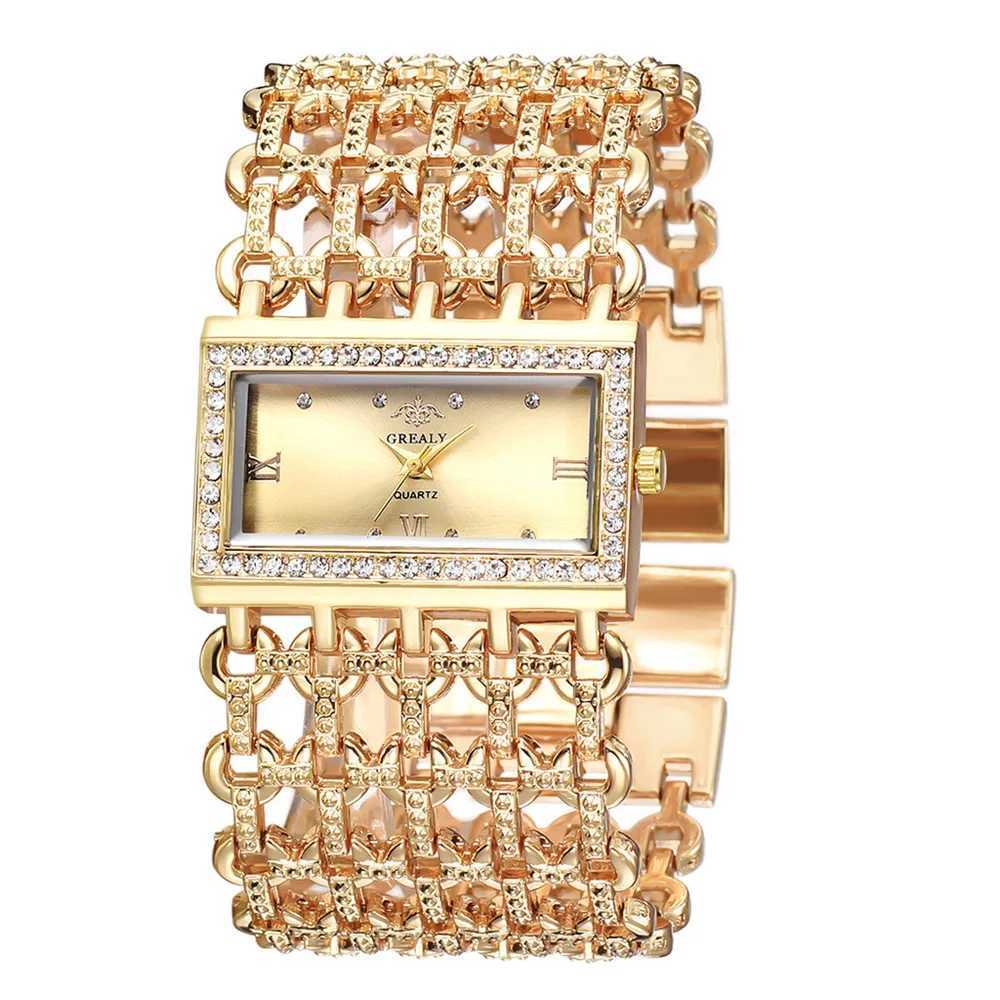 UTHAI W29 New Watch For Women Fashion Light luxury Square Diamond Quartz Watches Clock Ladys Gold Stainless Steel Bracelet XJ250527