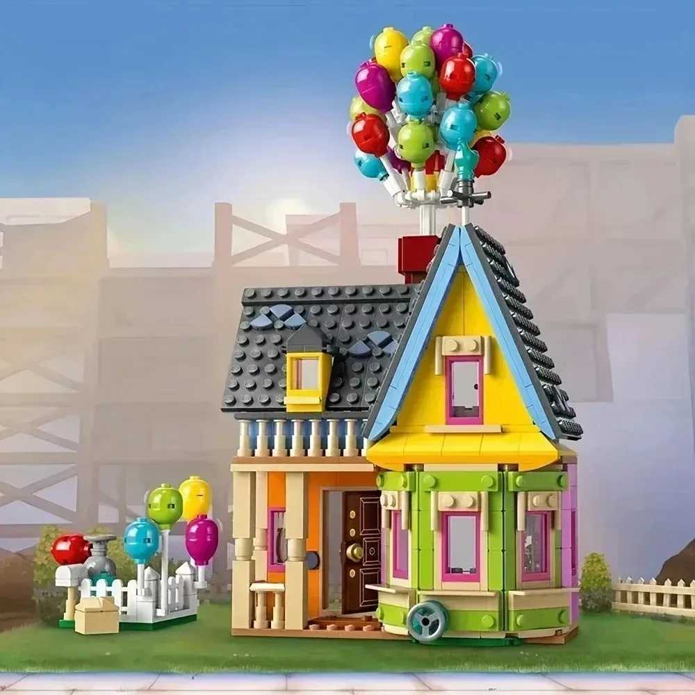 HOT TOYS NEW Balloon Cabin Ring Travel Notes Building Block Building Block Movie cottage Set Children Princess girl DIY Gift Toy Z250528