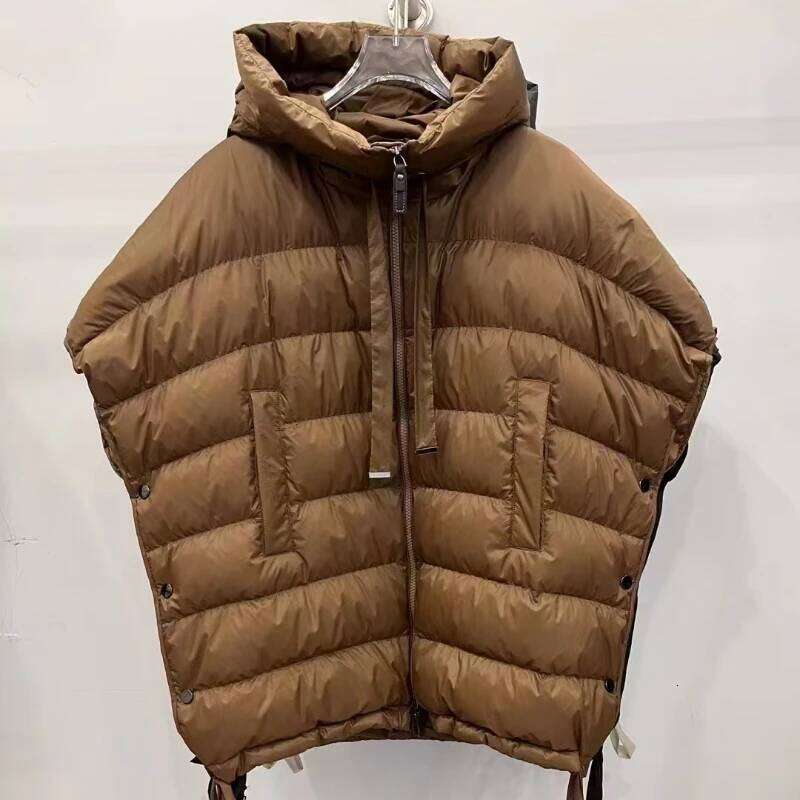Women's Winter New Sleeveless Puffer Coats Simple Casual Solid Stylish Waistcoat Thick Warm Hooded Short Down Vest