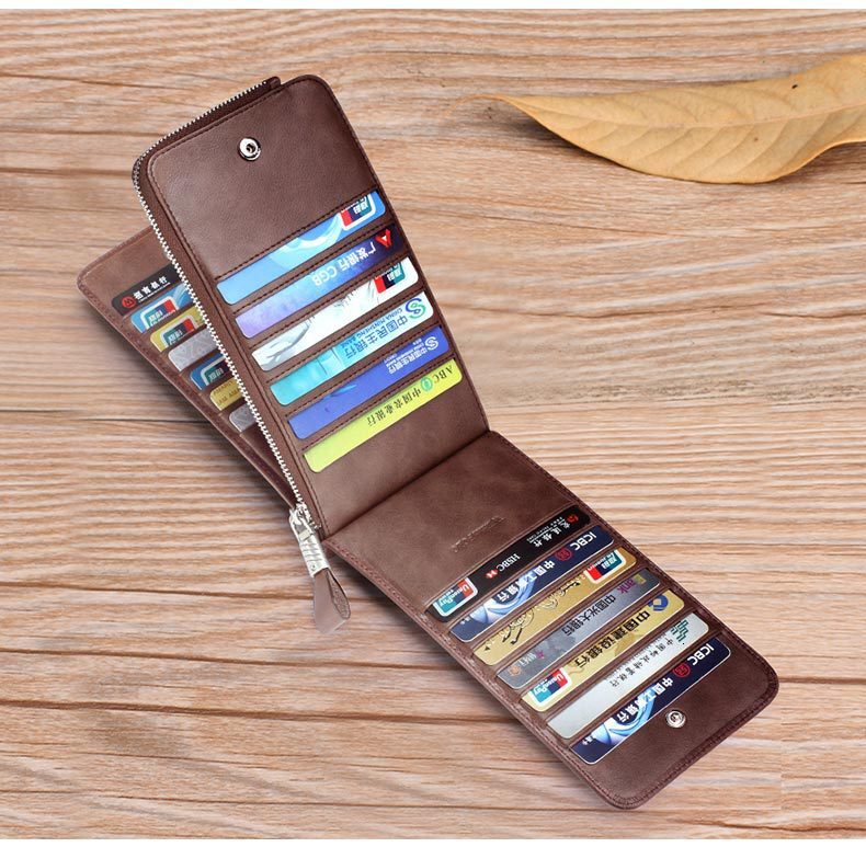 Free shipping designer wallet Emperor Paul Genuine Leather Multi-Card Slot Ultra-Thin Wallet Long Business Simple Large Capacity Card Holder Men'