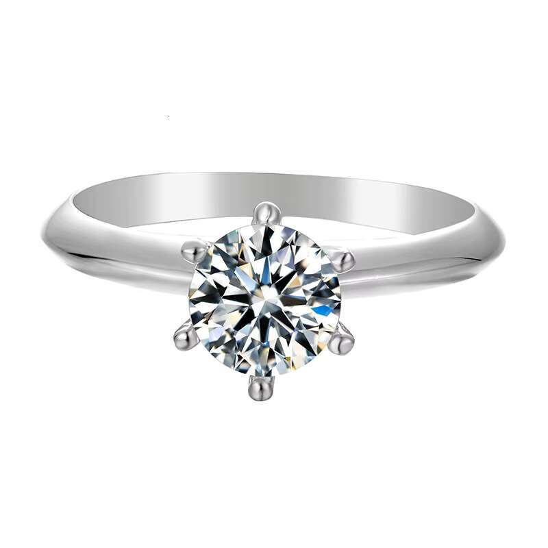 Luster 925 Sterling Silver Certified Moissanite Rings Dcolor VVS 0.5ct 1ct 1.5CT Moissanite Silver Wedding Ring for Women