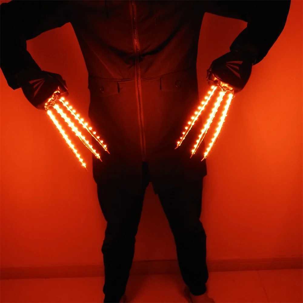 Cool Adult Children LED Wolverine Paw Gloves Lighting Up Costume Laserman Show Suit Jacket Glowing Night Club Performance Gloves W250528