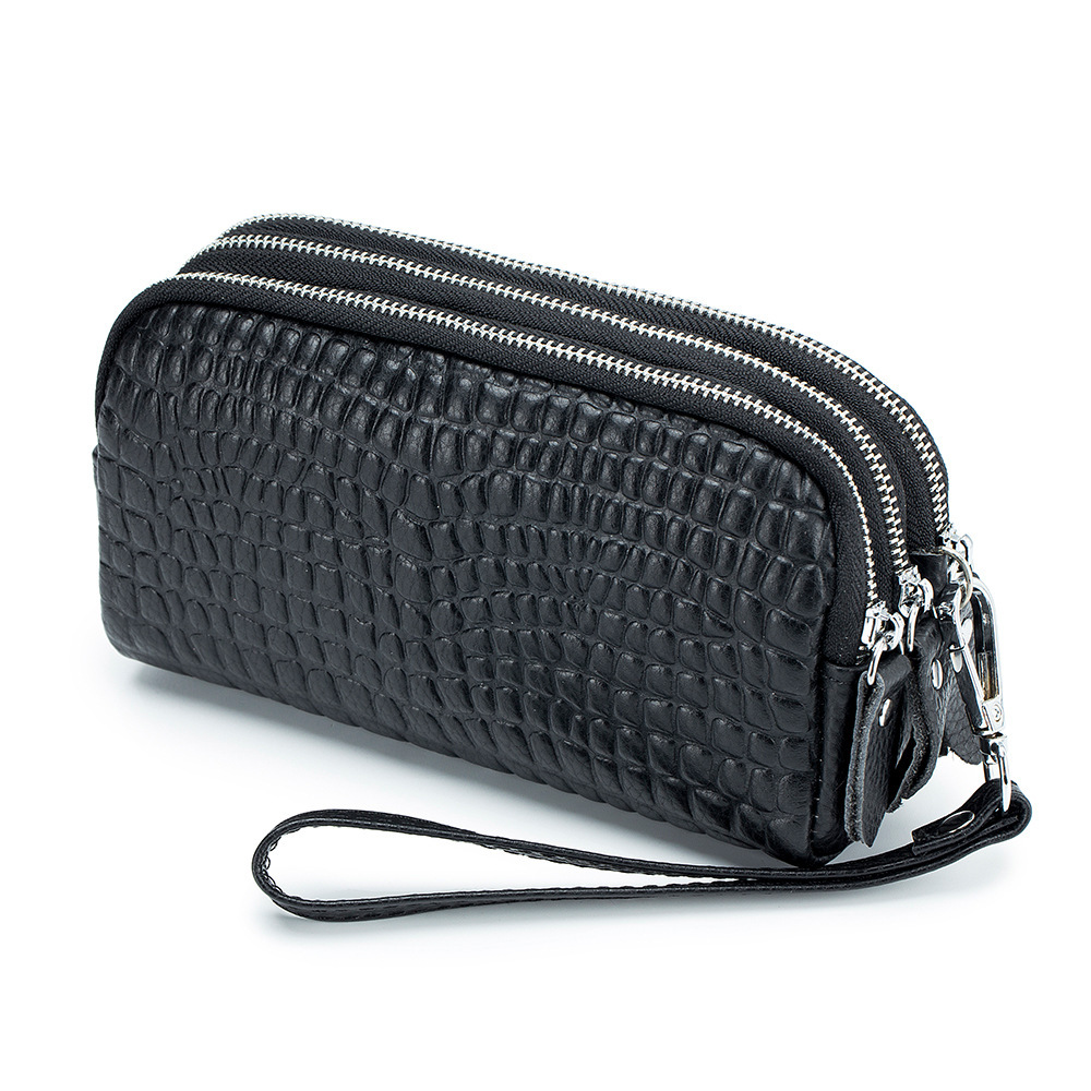 Free Shipping Designer Wallet New Genuine Leather Bag For Women Three-layer Large Capacity Fashion Wallet Crocodile Pattern Mom Bag Multifunctional Cl