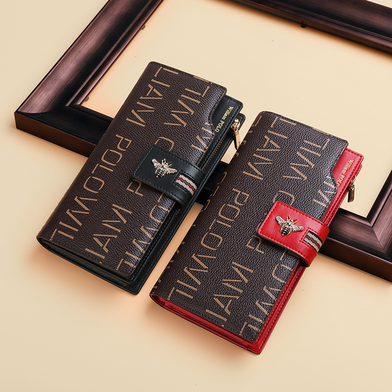 Free Shipping Designer Wallet Men's And Women's Genuine Leather Long Handbag High-quality And Versatile Multi Slot Card Bag ID Bag