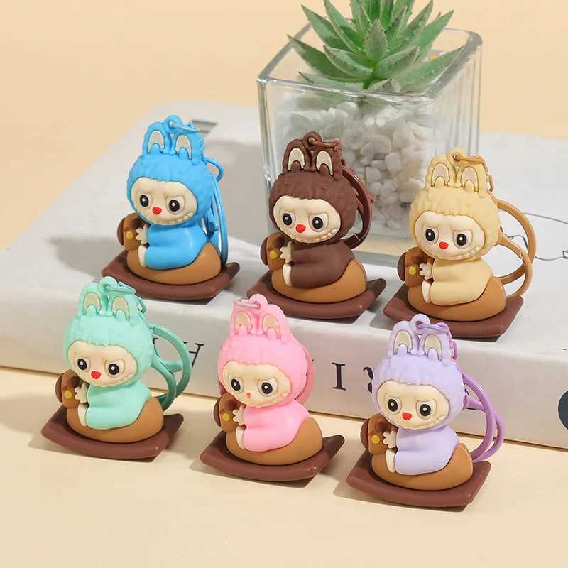 New Creative Cute Naughty Labubu Keychains For Wen Y2k Bag Pendant Couple Car Key Chains Jewelry Gift Decoration Accessories X250528