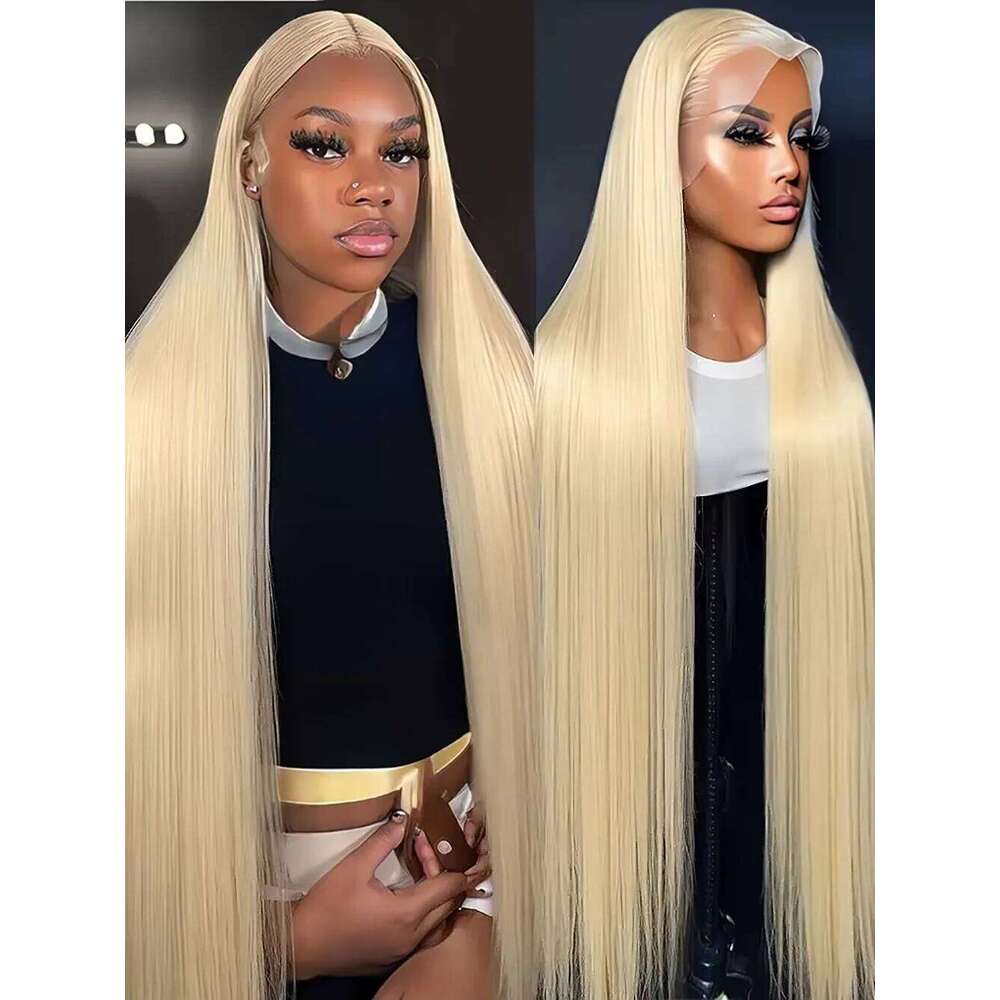 40 50 inches 613 Blonde Straight 13x4 13x6 HD Lace Pre-Plucked Brazilian Frontal Wigs 100% Human Hair Front wig For Women