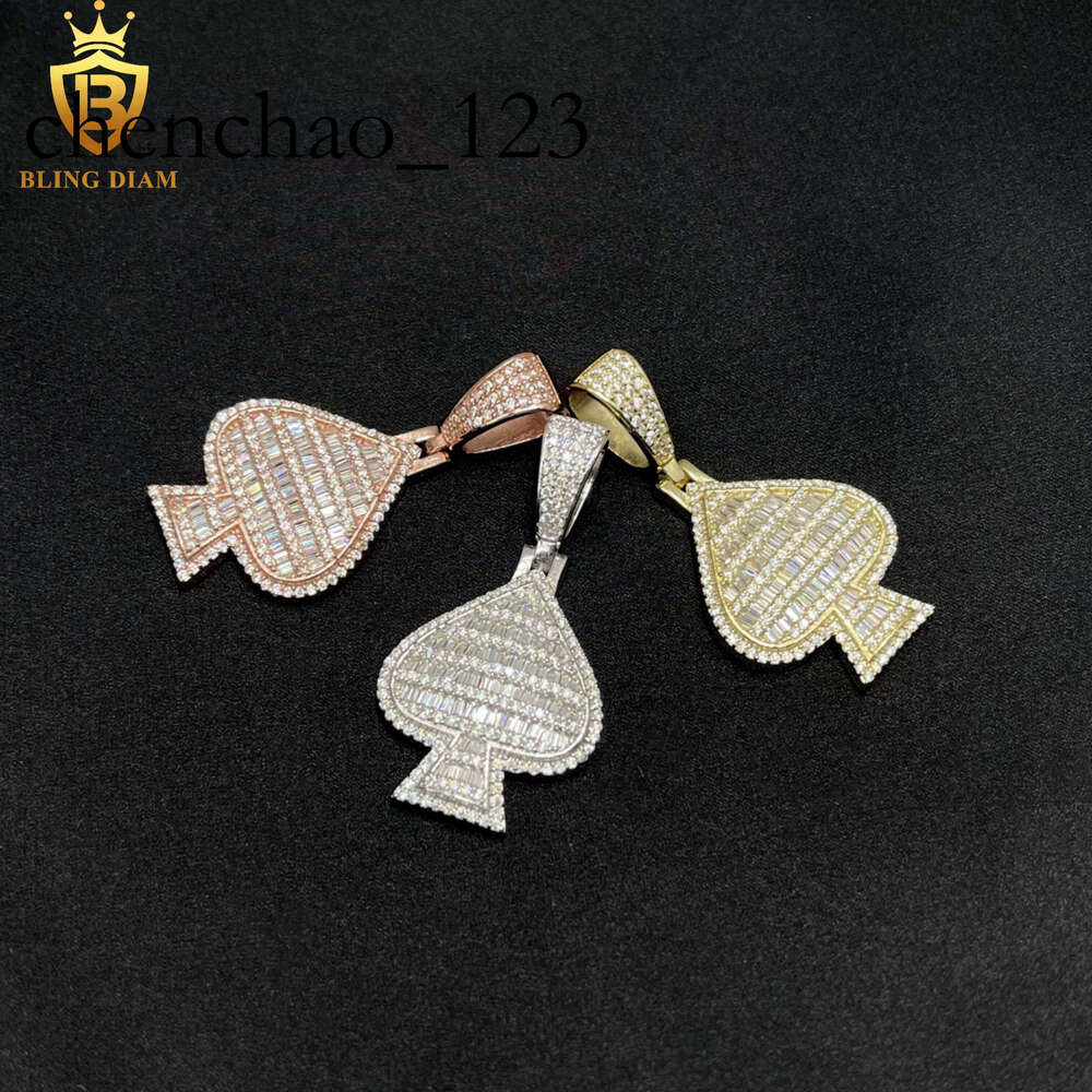 Iced Out Jewelry Sterling Sier VVS Moissanite Pass Dia Tester Heart Shape Pendant Necklace