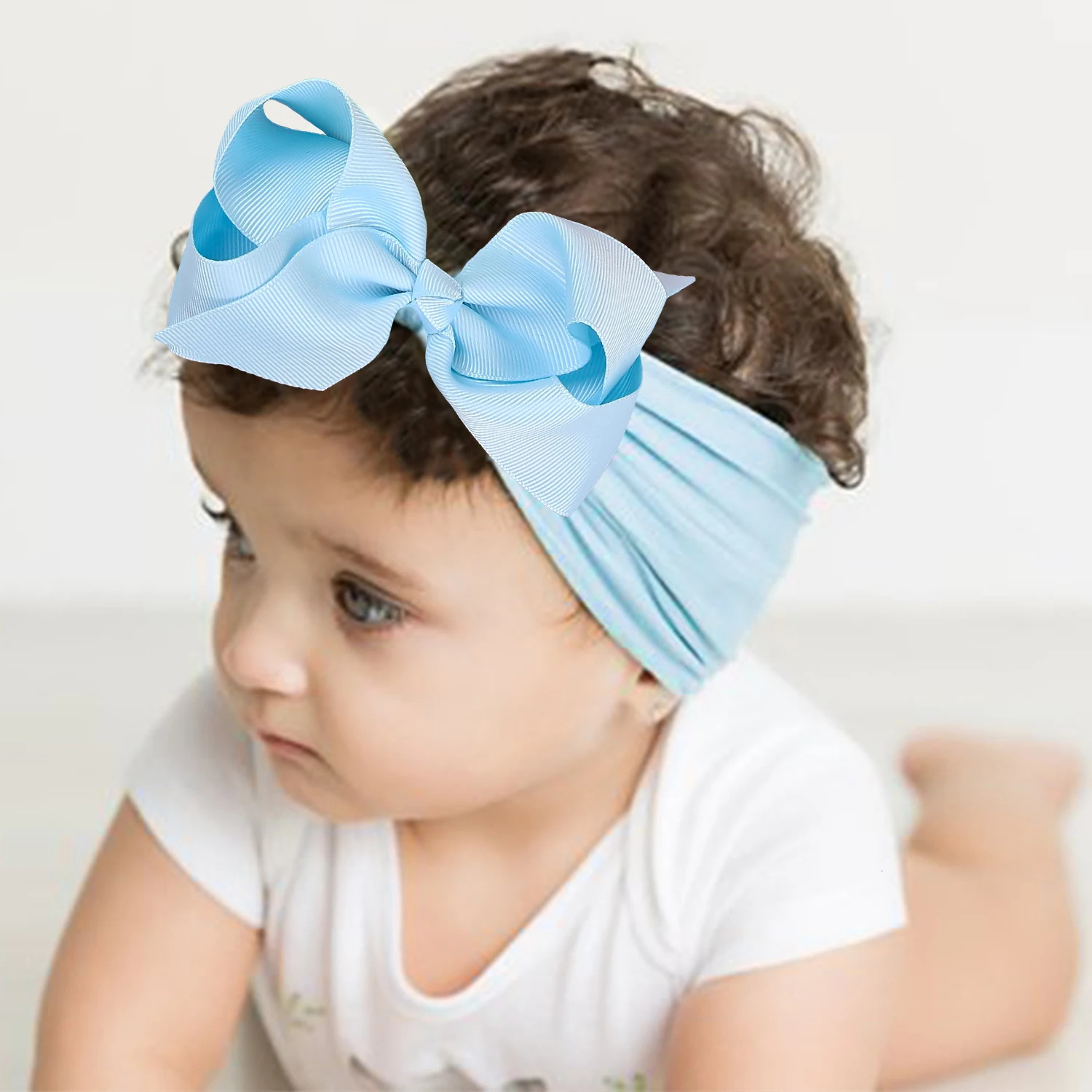 4pcs Baby Headbands 4.5inch Hair Bows with Elastic Soft born Headbands for Baby Girls Turban Infant Kids Hair Accessories 250528