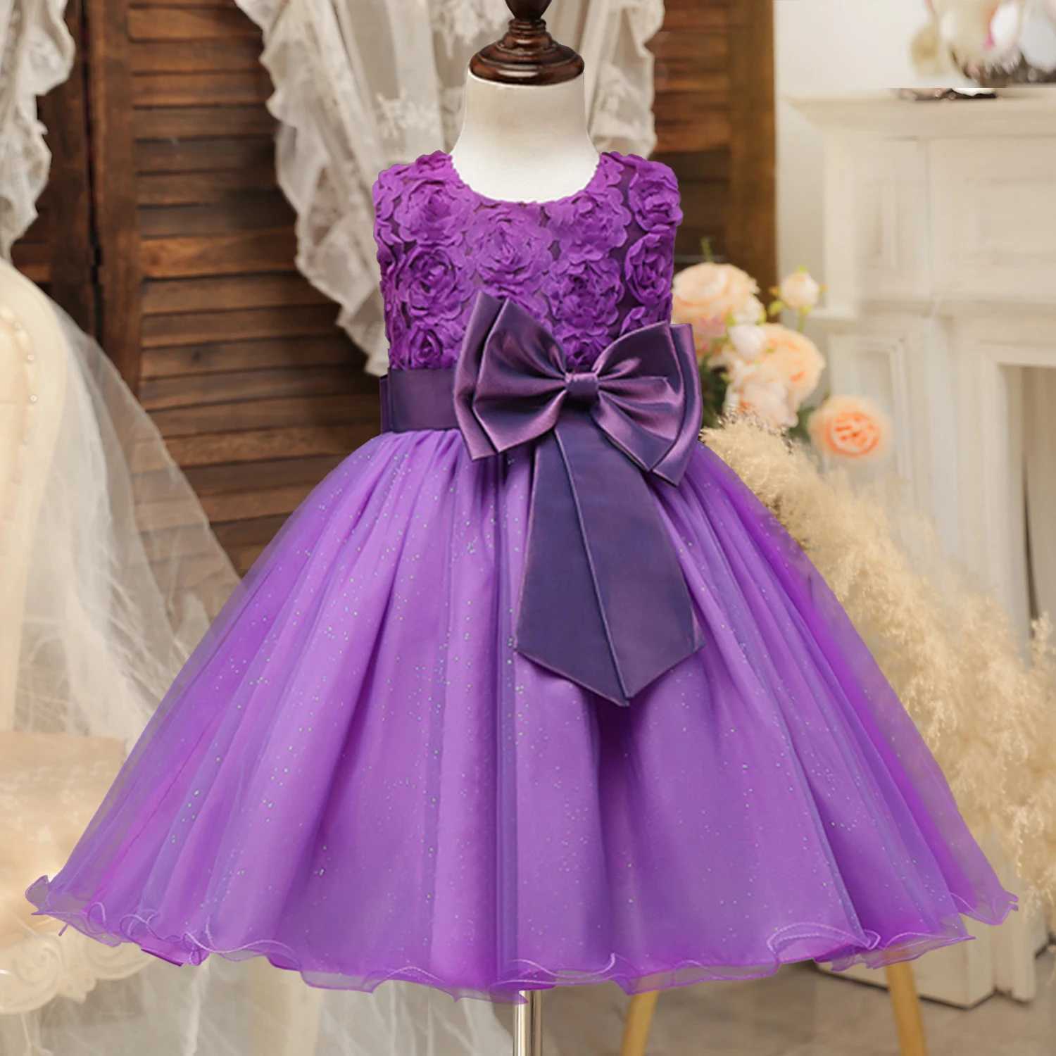 White Flower Girl Dress Kid Girls First Communion Dresses Tutu Lace Birthday Wedding Princess Bridesmaids Costume For Teen Girls X250528