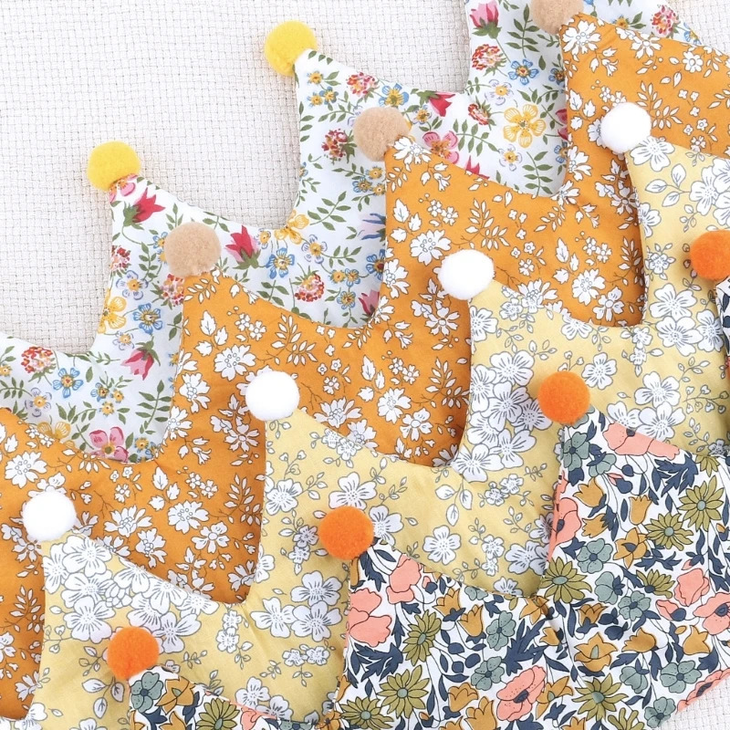 Pure Cotton Baby Birthday Crown Hat Soft Adjustable Empty Top Headband for born Pography Props Cap Party Bonnet 250528