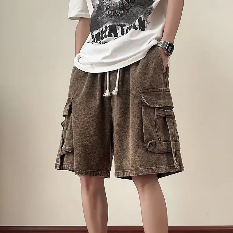 Y2K Oversized Short Hip Hop Harajuku Streetwear Korean Style Shorts Baggy Wide Leg Short Pants Male Clothes 250527