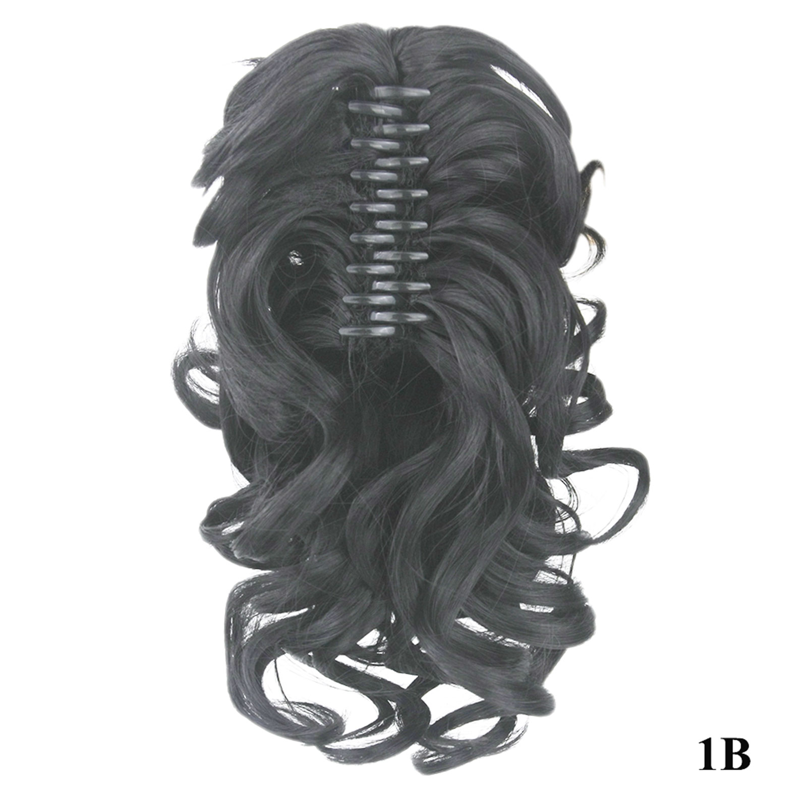 LeeWin Single Color Ponytail Extension Claw Clip in Curly Wavy Ponytail Hair Extensions Synthetic Hair Pieces for Women Pony Tail