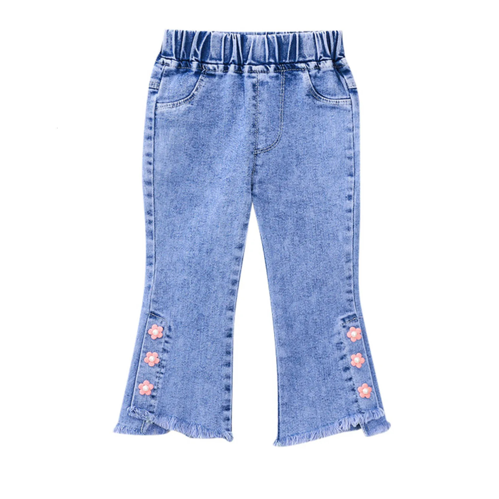 Fall Kids Clothes Baby Girls Denim Jeans Toddler Pants Elastic Waist Size 9 250528