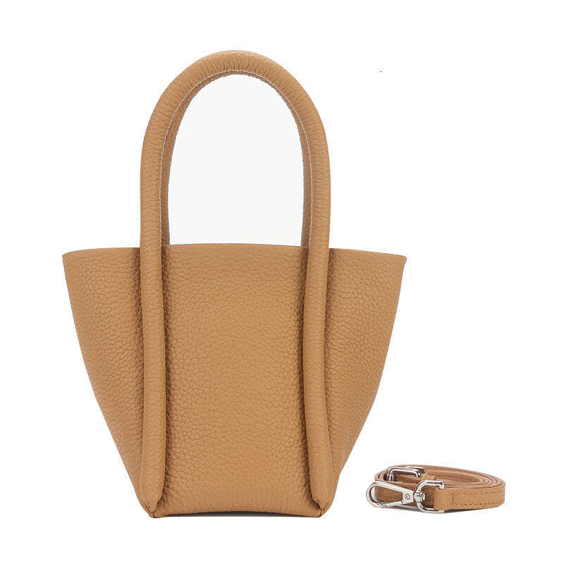 New Bucket Crossbody Bag, High-end Double Genuine Leather Handbag, Single Shoulder Women's Bag