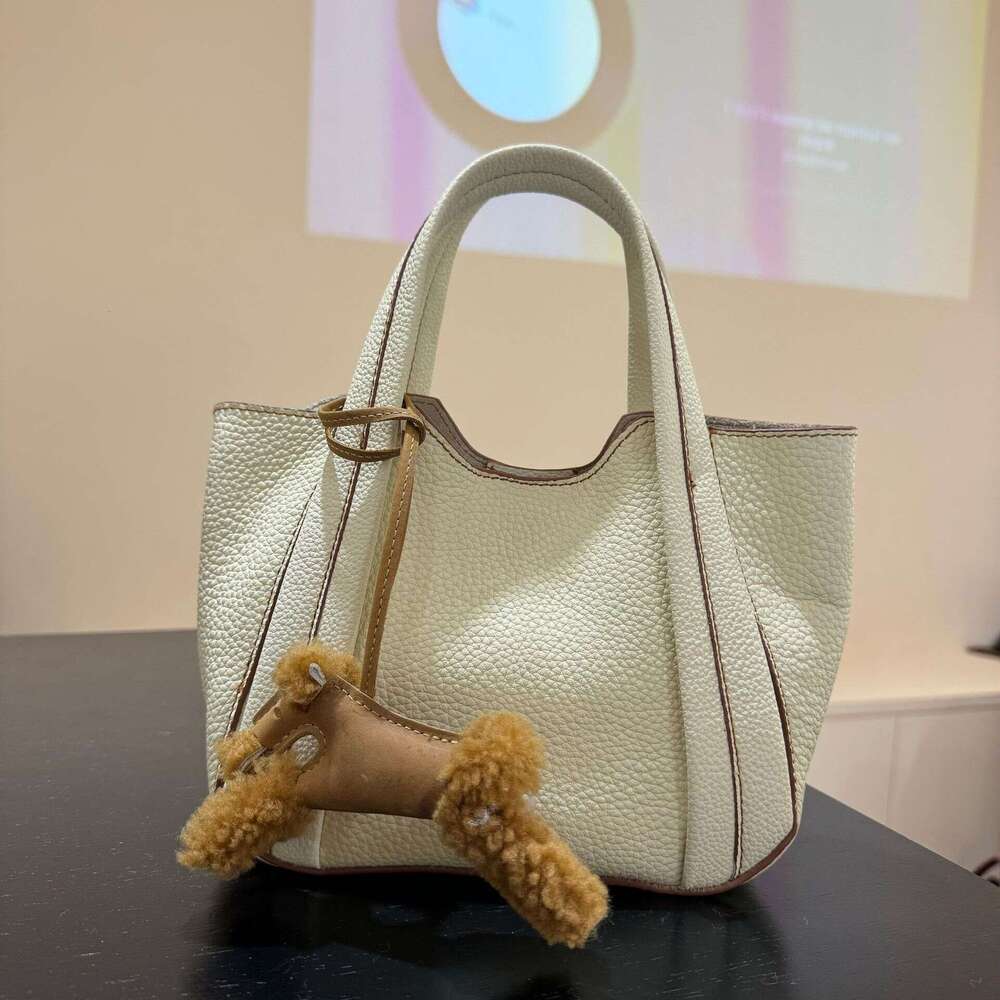 Christmas New Niche Genuine Leather Lamb Wool Puppy Plush Pendant Spring Festival Fashion Women's Bag Decoration