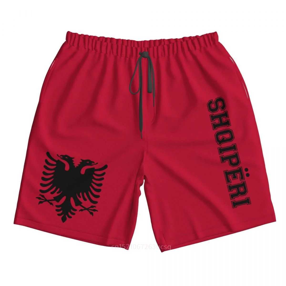 2023 Summer Polyester Albania Country Flag 3D Printed Mens Board Shorts Beach Pocket Running Summer Pants X250528
