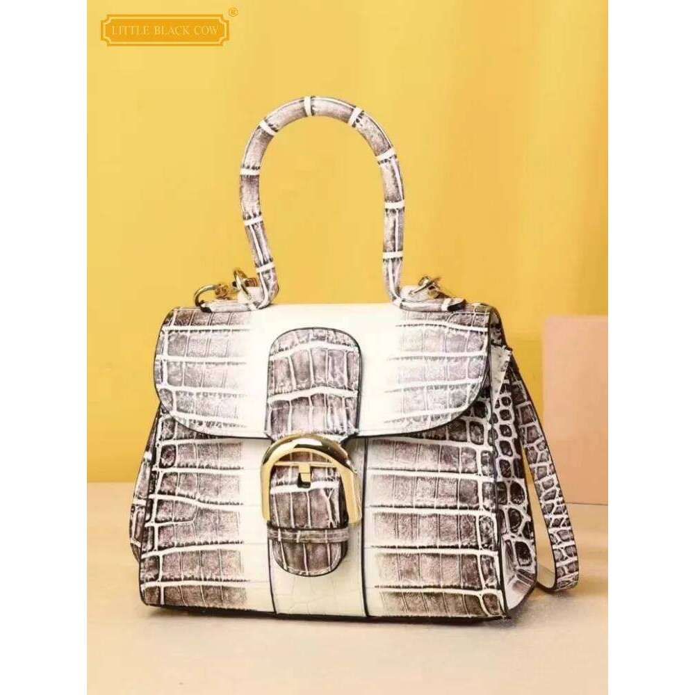 High Quality Women Genuine Leather Crocodile Skin Office Ladies Single Shoulder Bag New Elegant Totes Crossbody Bags