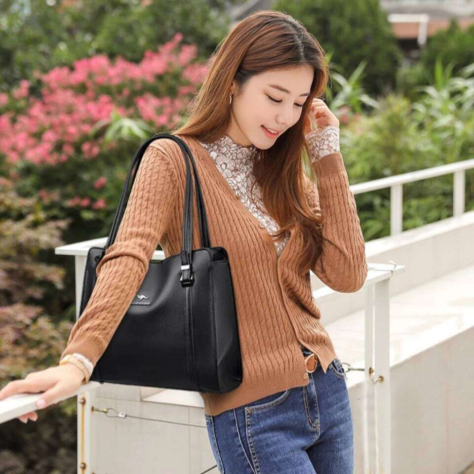 Genuine Brand High Quality Pu Leather Casual Tote Handbags Designer Shoulder Top-Handle Bags For Women Sac