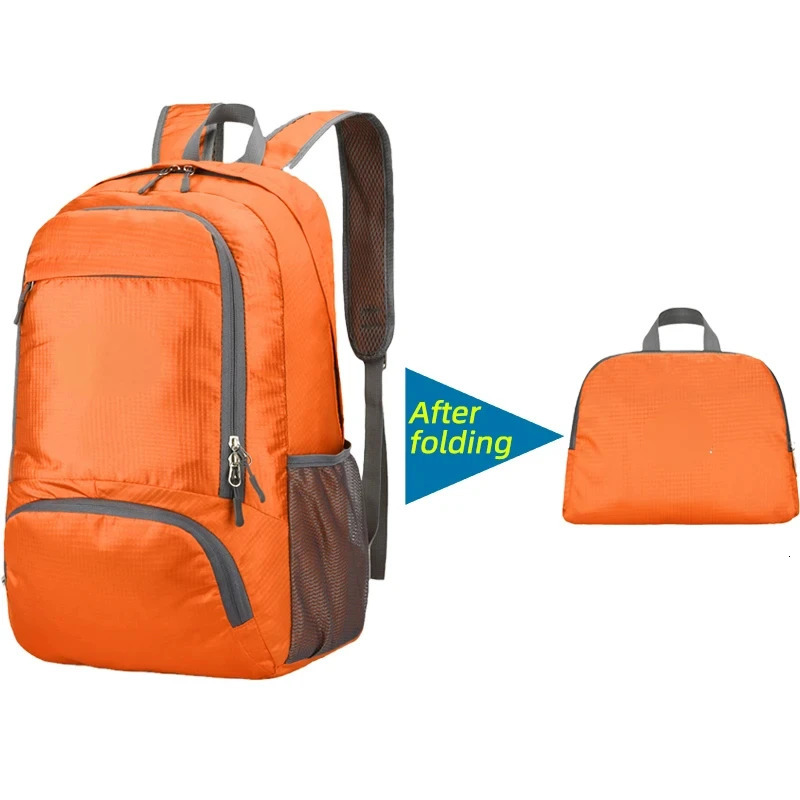 23L Packable Backpack Foldable Ultra Light Outdoor Duffle Bag Big Folding Knapsack Hiking Travel Rucksack Mountaineering Daypack 250522