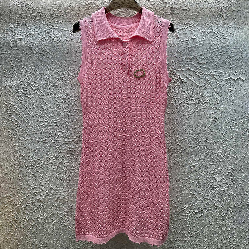 Women Sexy Knitted Dresses Summer Pink Sleeveless Mini Dresses Holiday Party Evening Short Dresses