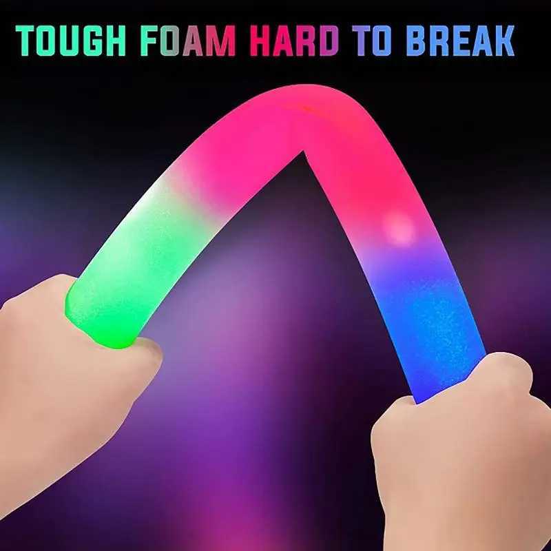 10Pcs Foam Glow Sticks with 3 Modes Colorful LED Flashing Glow Stick Glow in The Dark Party Supplies for Weddings Raves Concerts W250528