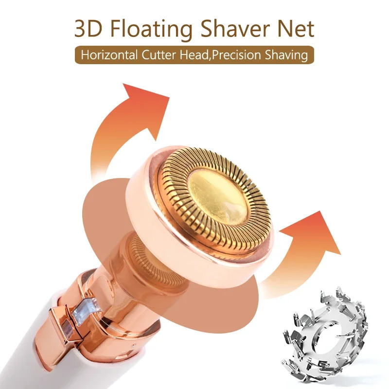 Portable 2 IN 1 Electric Epilator Eyebrow Trimmer Womens Body Lip Rechargeable Mini Painless Razor Shave Shaver 250516