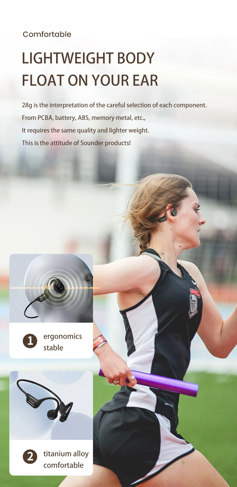 run for aftershokz open ear Bone Conduction Bluetooth earphones 5.3 sports Wireless headsets long endurance for cycling running 250526