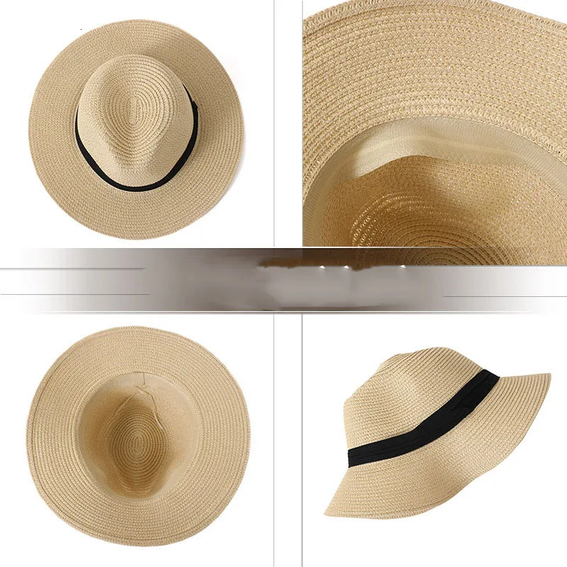 Summer Straw Hat Foldable Woven Hats Holiday Travel Men Jazz Top Hat Sun Protection Sun Shading Hat beach 250526