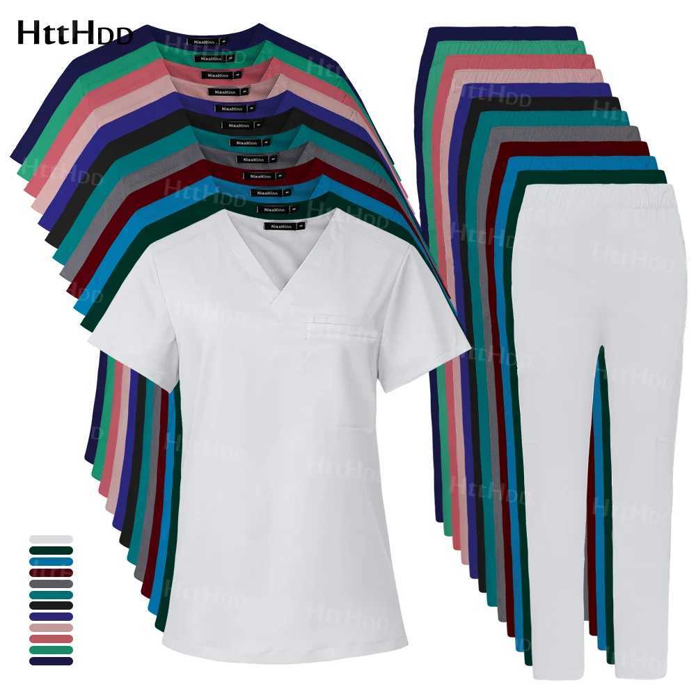 High-quty Womens Medical Uniform Nursing Accessories Clinical Doctor Working Clothes Mens Scrub Healthcare Pharmacy Workwear X250528