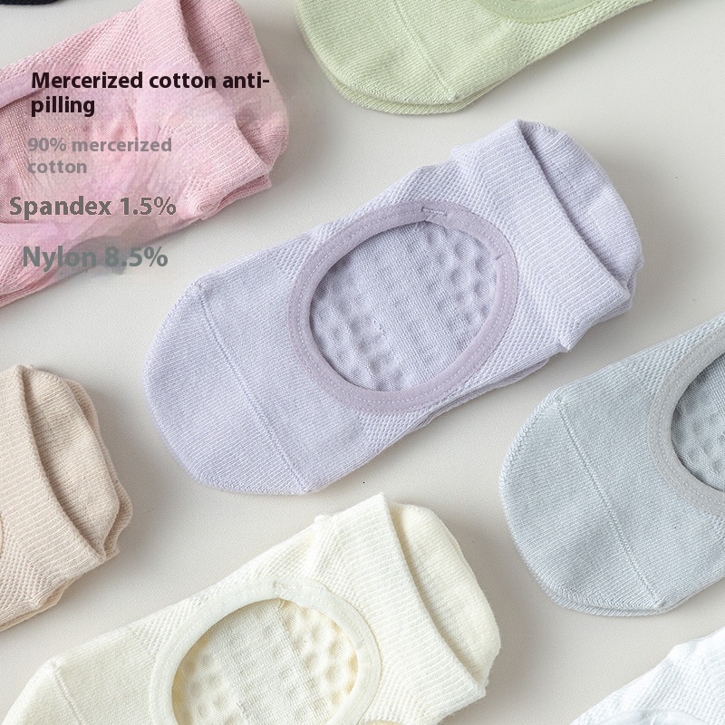 Women's Summer Thin Short Indoor Fitness Pilates Sports Yoga Non-Slip Backless Seamless Cotton Socks