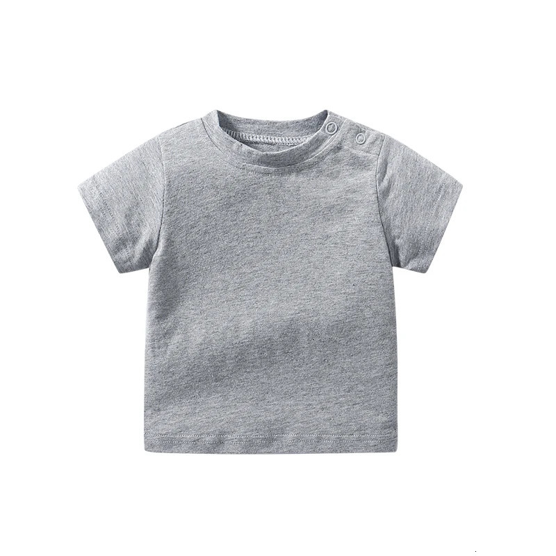 Baby Tops born Boys Girls Tshirt 100% Cotton Clothes 024 Months Summer Short Sleeve Shoulder Button Solid Color Infant Tees 250528