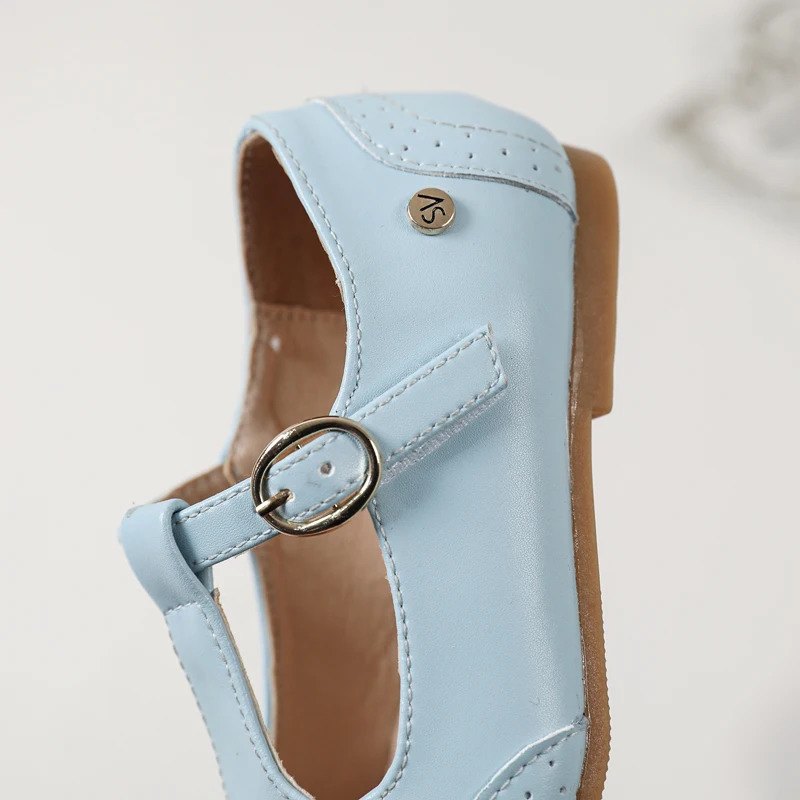 AS Kids Shoes Children Princess Shoes Baby Girls Beige Leather Shoes Toddler Fashion Flats Soft Sweet Shoes Party Mary Jane 250528