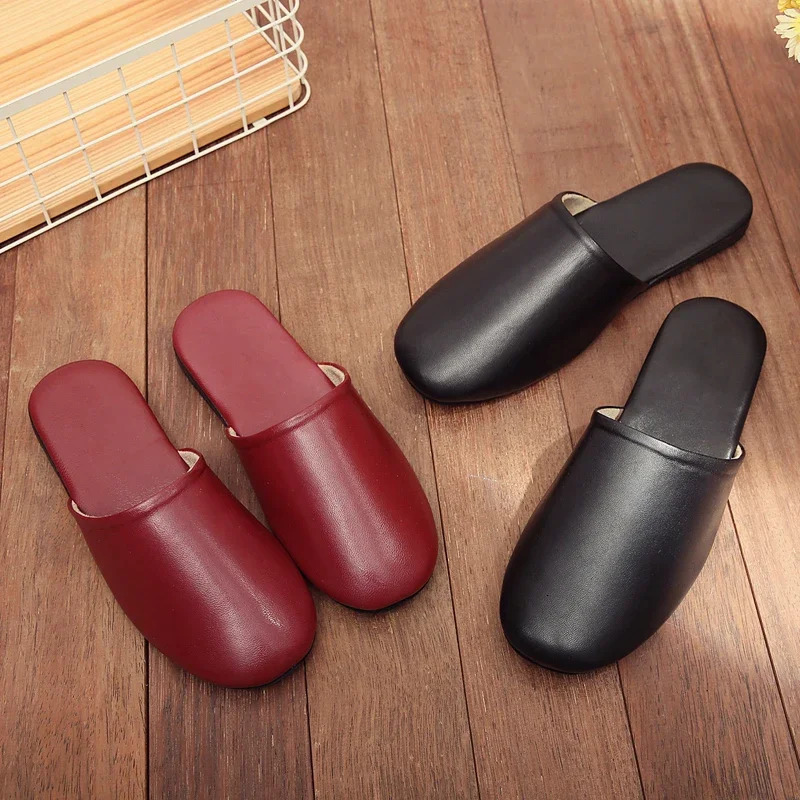 Japan Style Sheepskin Couples Indoor Slippers Genuine Leather All Season Anti-Slip Comfortable Home Slippers for Men and Women 250523