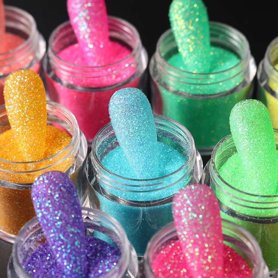 Shiny Sugar Powder Epoxy Resin Pigment Iridescent Colored Luminous Sand Resin Sequins Glitter Crafts For Silicone Mold Filler 250523