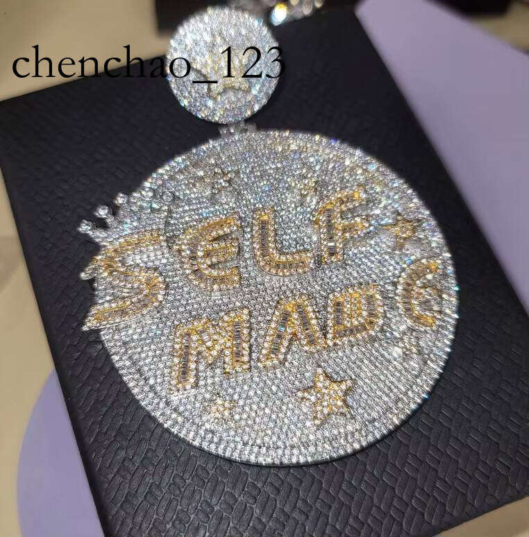 Custom Sterling Sier Letter Name Hip Hop Men's Jewelry Iced Out Moissaite Pendant