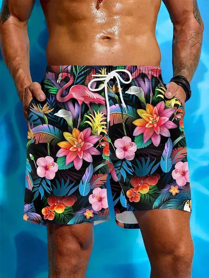 Coconut Leaves Man Swimwear Beach Briefs Summer Big Size 4XL Swimwear Men Board Shorts Casual Hawaiian 3D Flower Designer Shorts X250528