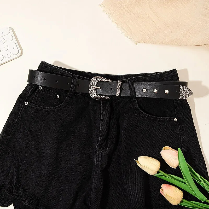 1 Pack Four Seasons Style Western Style Metal Carving Three Piece Suit Lemon Denim Belt Dress With Womens Belt 250527