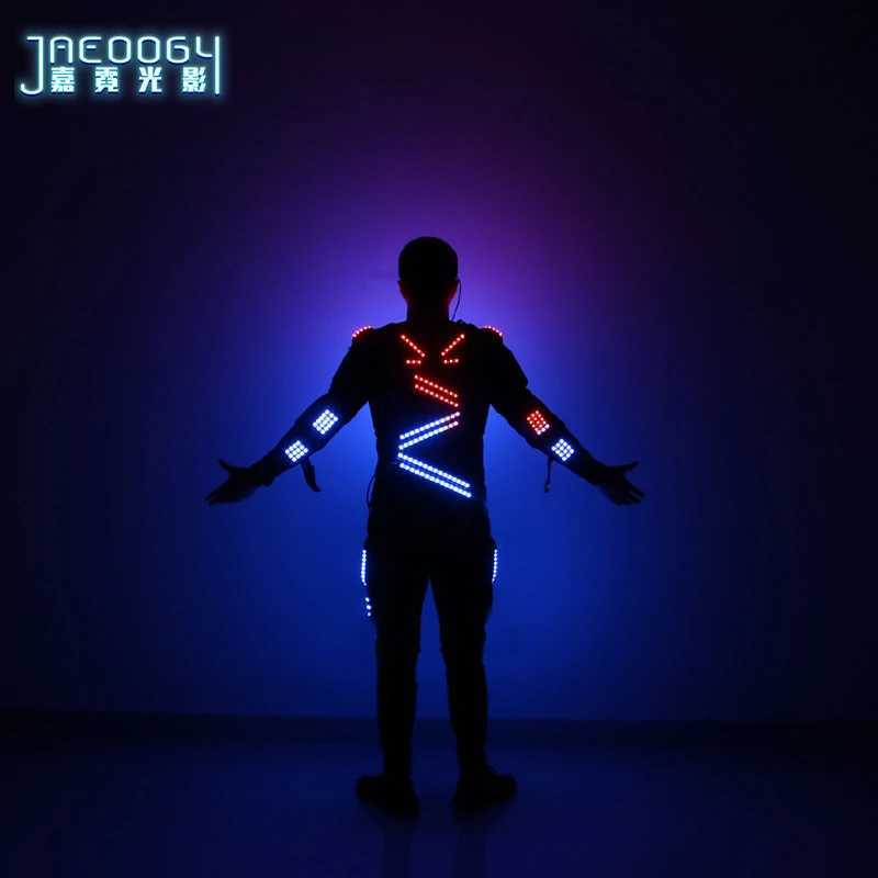 LED Luminous Armor Light Up Jacket Glowing Costumes Dancing Performance Clothes DJ Stage Wear W250528
