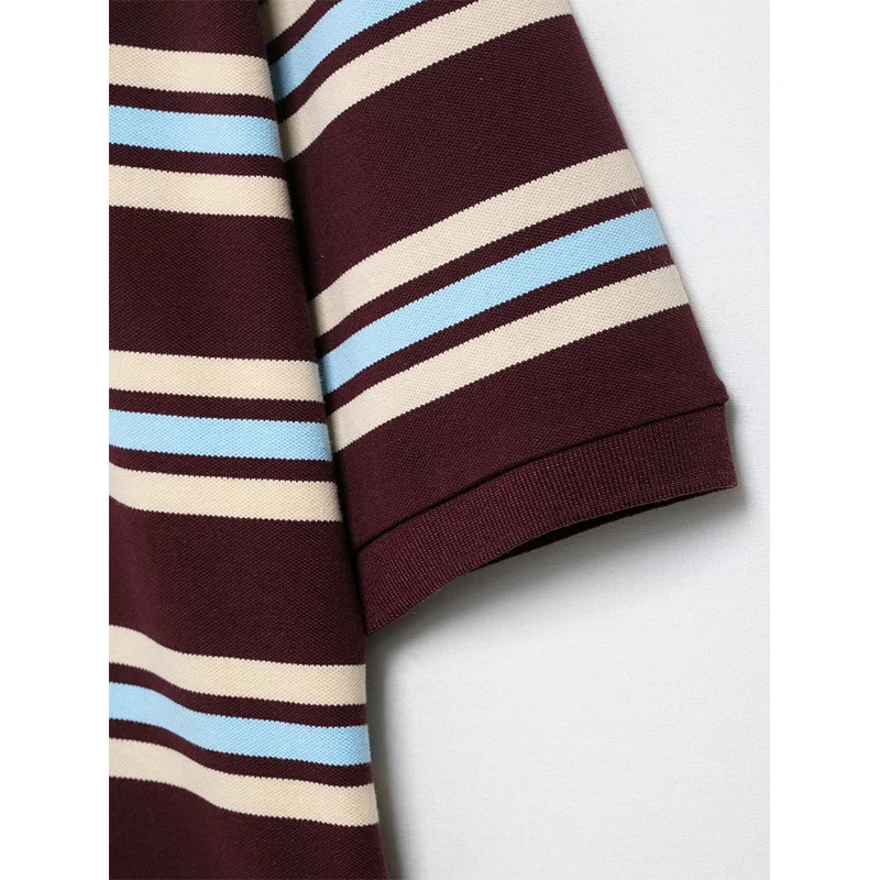 RAFZNB Preppy Style Striped Polo Shirts for Women Fashion Turndown Collar Short Sleeve Summer Female Chic Tops 250520A