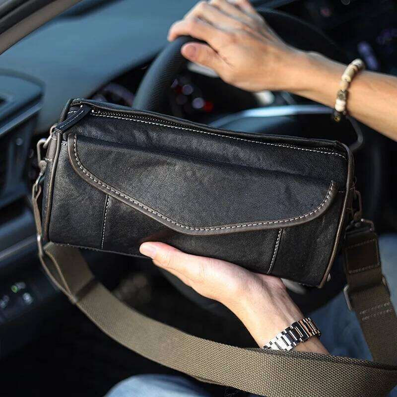 Designer Bag Wmnuo Brand Shoulder Men Korean Leather Genuine Cowhide Messenger Bags For Man Commuter Horizontal Pillow Sling Bag Male