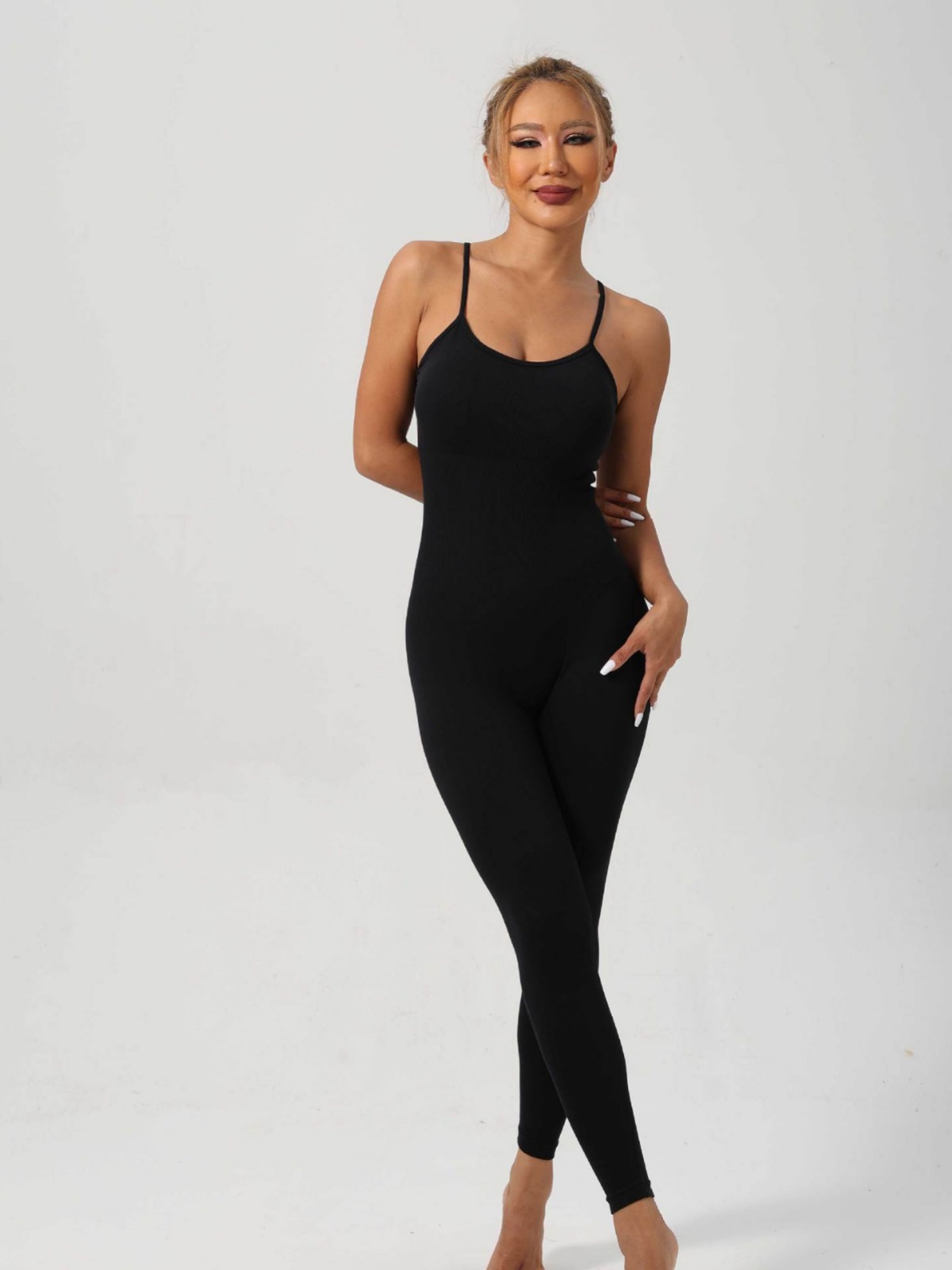 Explosion models seamless high elastic threaded pants sports back shaping jumpsuit yoga clothing / Europe and the United States new high elasticity se