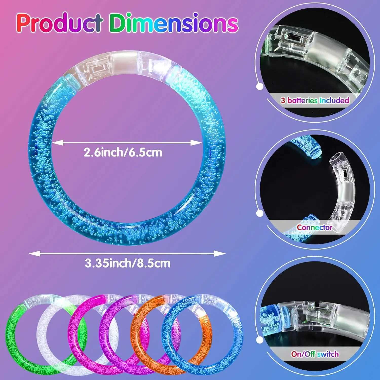 96-Pack LED Party Supplies 48 Glow Glasses 48 Bracelets Neon Flashing Gifts for Bachelor Carnival Birthday Wedding W250528